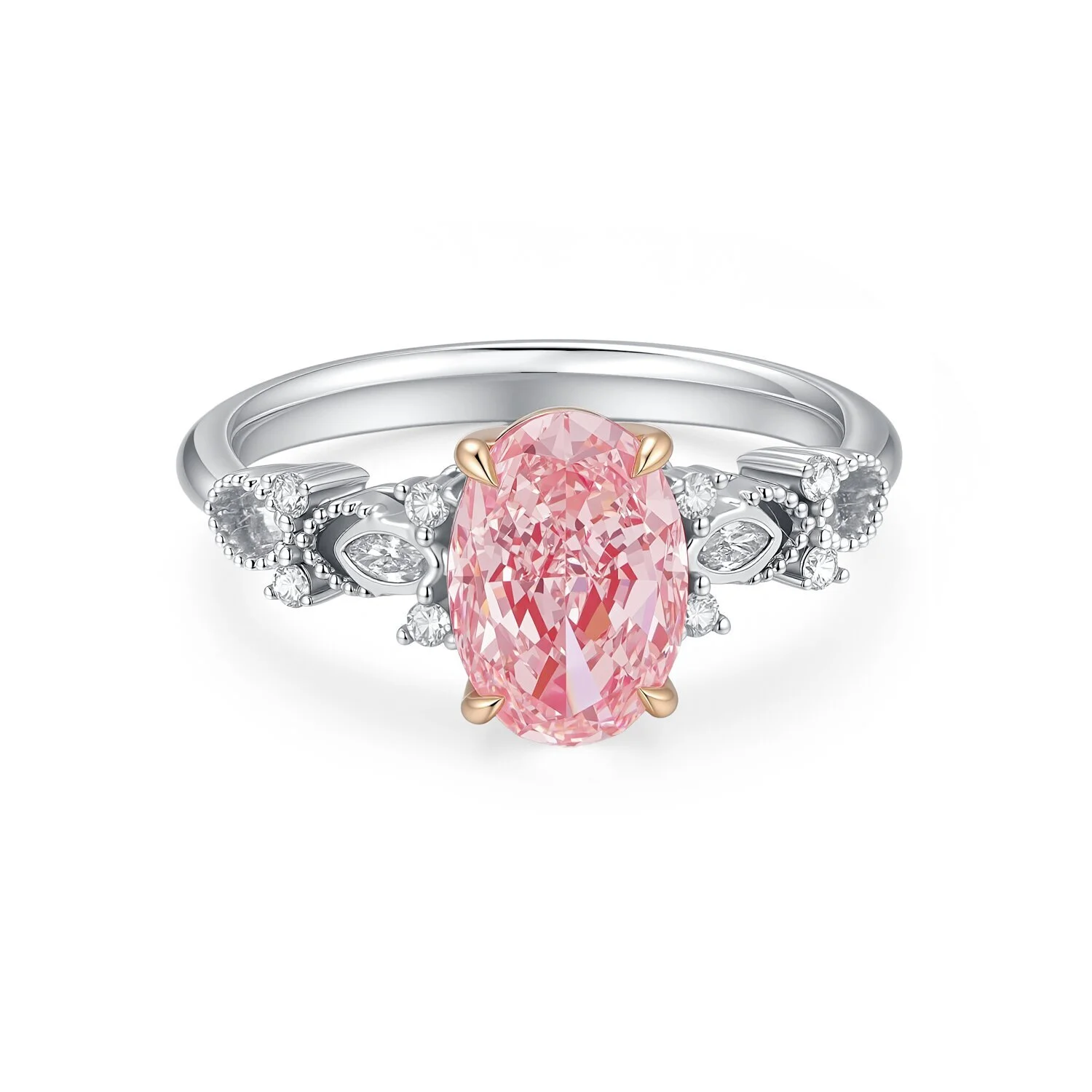 18K rose gold 2.22 carat VS2 oval-cut cherry-pink laboratory-grown diamond ring, US size 6.75, Z001F5 1