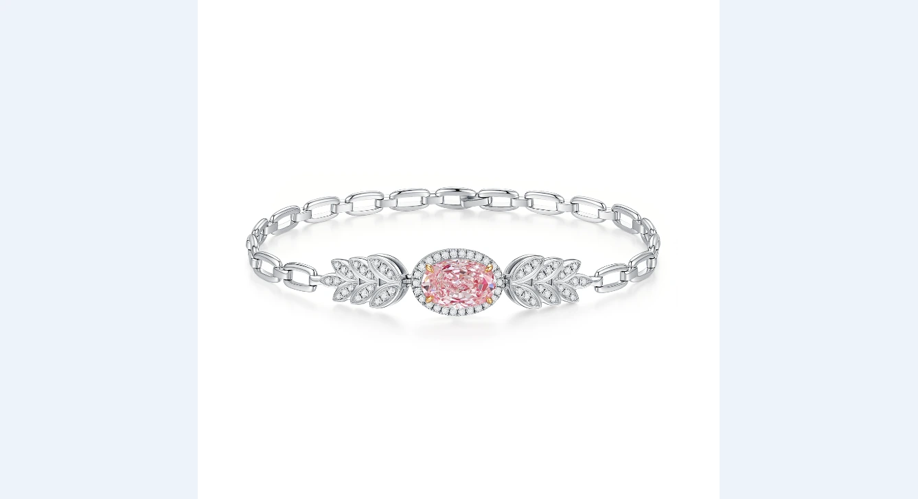 2.72ct Light Pink VS1 Lab-Grown Oval-Shaped Classic Style Bracelet,ZSL1F05 1