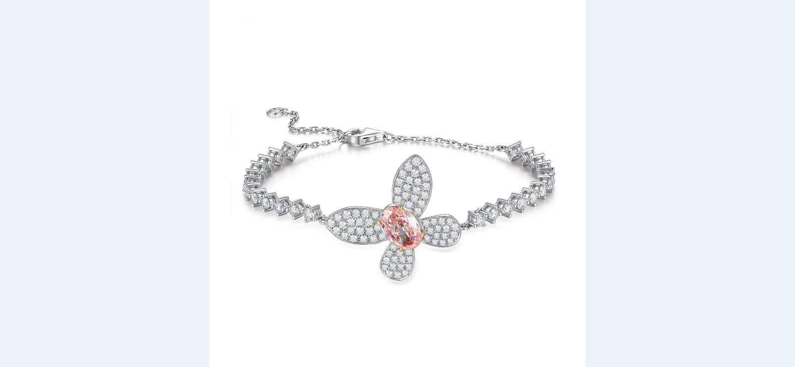 1.77ct  VS1 Light Pink Lab-Grown Pear-Shaped Classic Style Bracelet,ZSL1F12 1