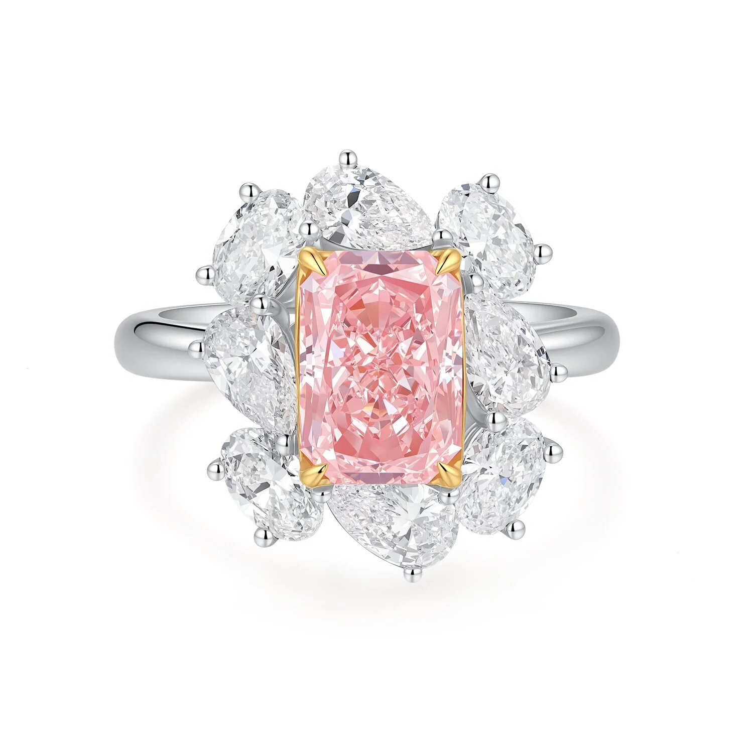 18K White/Rose Gold Light Pink Radiant 2.22ct VS1 Luxurious Customized Ring US 6.25 M001F11 1