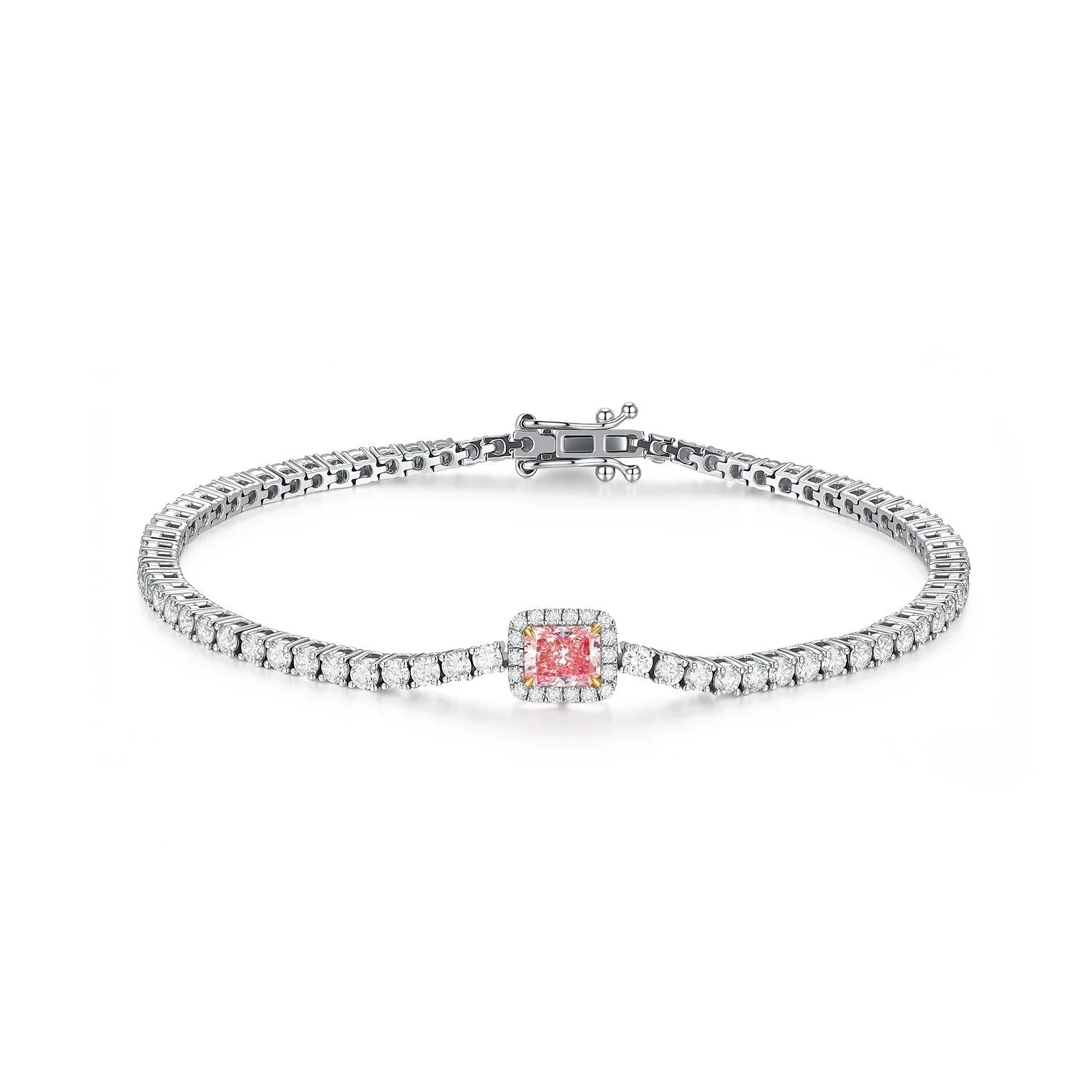Eternal classic style pink diamond Redien bracelet, 18K white gold, 0.49ct, VS clarity, laboratory-grown diamond bracelet ZKCZ242 1