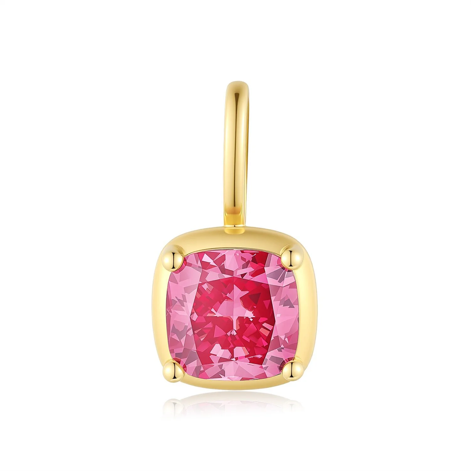 Elegante colgante de oro de 18 quilates con diamante sintético de color amarillo anaranjado rosa, talla marquesa, engastado en cuatro garras, de 3,010 quilates y claridad VS (ZKFZ042). 1