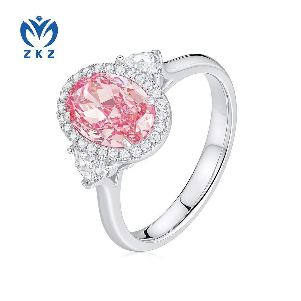 IGI Certified PT950 Platinum 2.160-carat VS Clarity Oval Diamond Laboratory-Grown Pink Diamond Set-in Engagement Ring for Women US 6.75 ZKFZ068 1