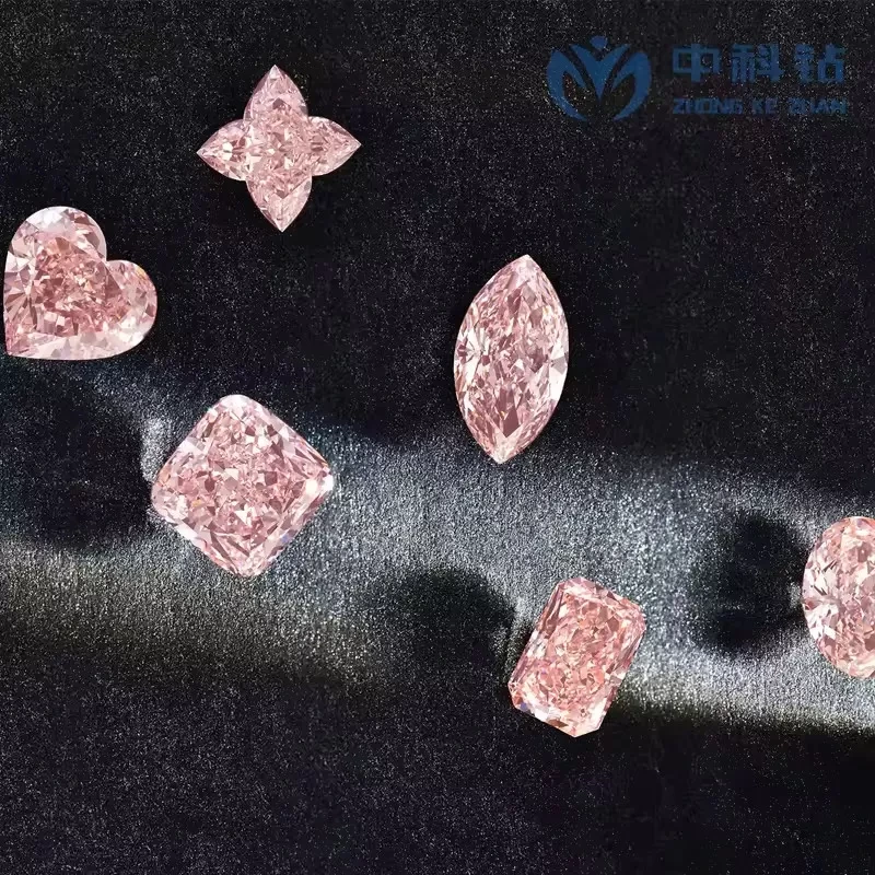 ألماس وردي فاتح فاخر مزروع في المختبر، حاصل على شهادة IGI، مقطوع بشكل دائري لامع، 0.63 قيراط -1.4 قيراط VS+، مجوهرات مطابقة 1