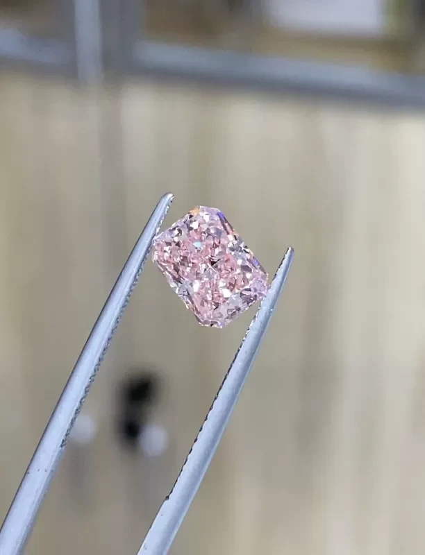 1 - 4 Carat Lab Grown Baby Pink Diamonds Radiant Cut Fancy Intense Pink Diamond 1
