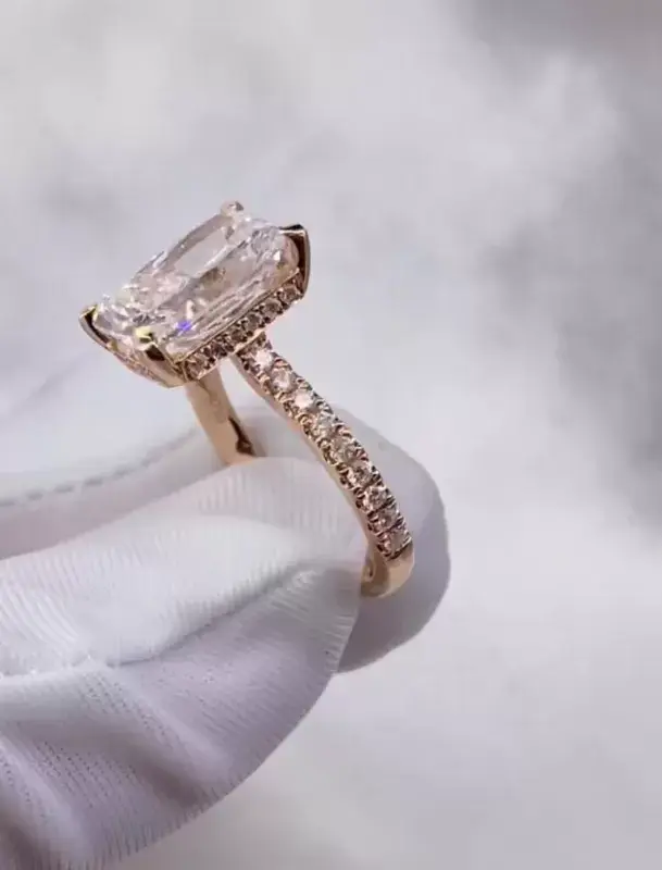 Lab Grown Pear Shaped Diamond Ring by ZKZ Jewelry-1 3