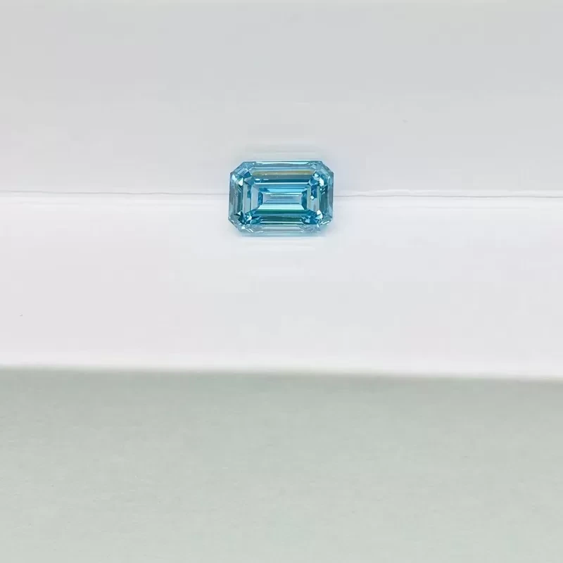 Lab-Grown Fancy Intense Blue Emerald Cut Excellent SI1 Diamond 0.67ct 1