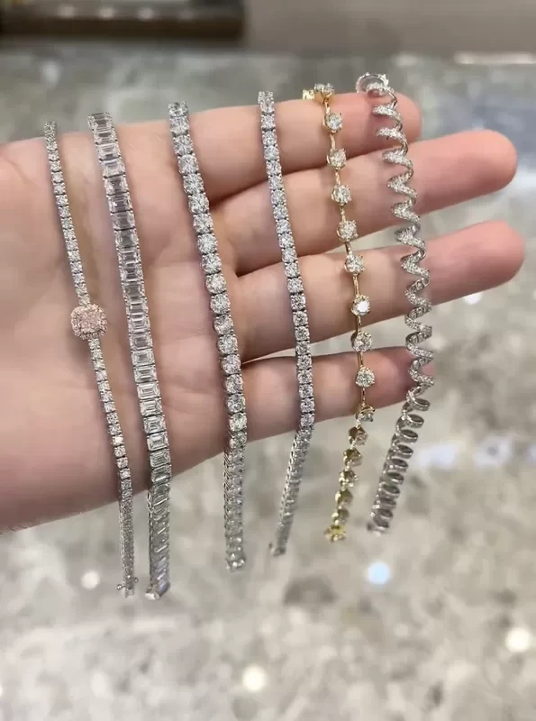 سوار تنس من الألماس المزروع في المختبر من المجوهرات الفاخرة بلون الكربون DEF ذو الشكل المميز 1