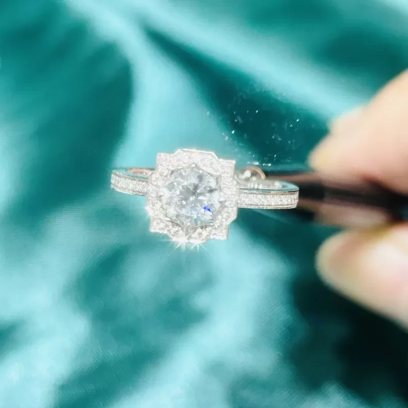 1ct Artificial Diamond Jewellery Lab Grown Engagement Rings VS2-VVS1 1