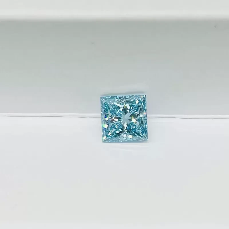 1.53 Ct Lab Grown Blue Diamonds Princess Cut Loose 10 Mohs 1