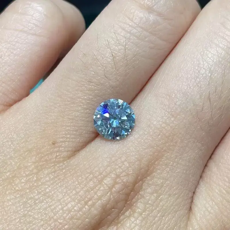 Lab Grown Blue Diamonds Blue Lab Diamond Wholesale - ZKZ Jewelry 2