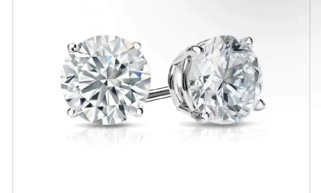 3ct Lab Made Diamond Jewelry Round Brilliant Cut Lab Created Diamond Stud Earrings 1