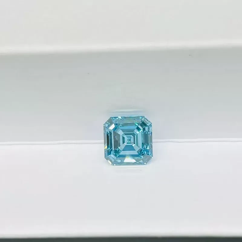 Laboratory-Created Fancy Blue Asscher-Cut VS1 Diamond 1.7ct 1