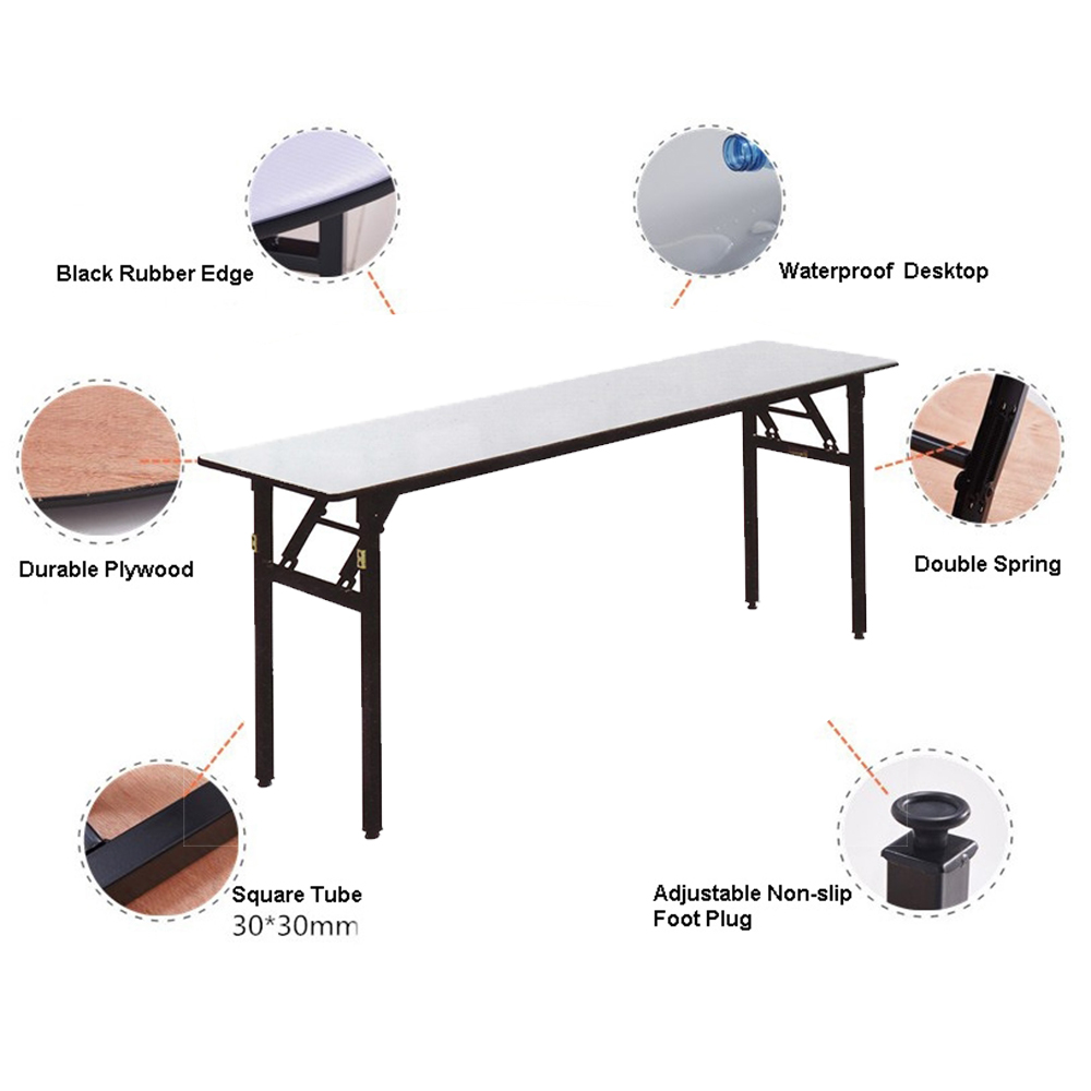 Outdoor Metal Frame PVC Rectangular Folding Dining Table