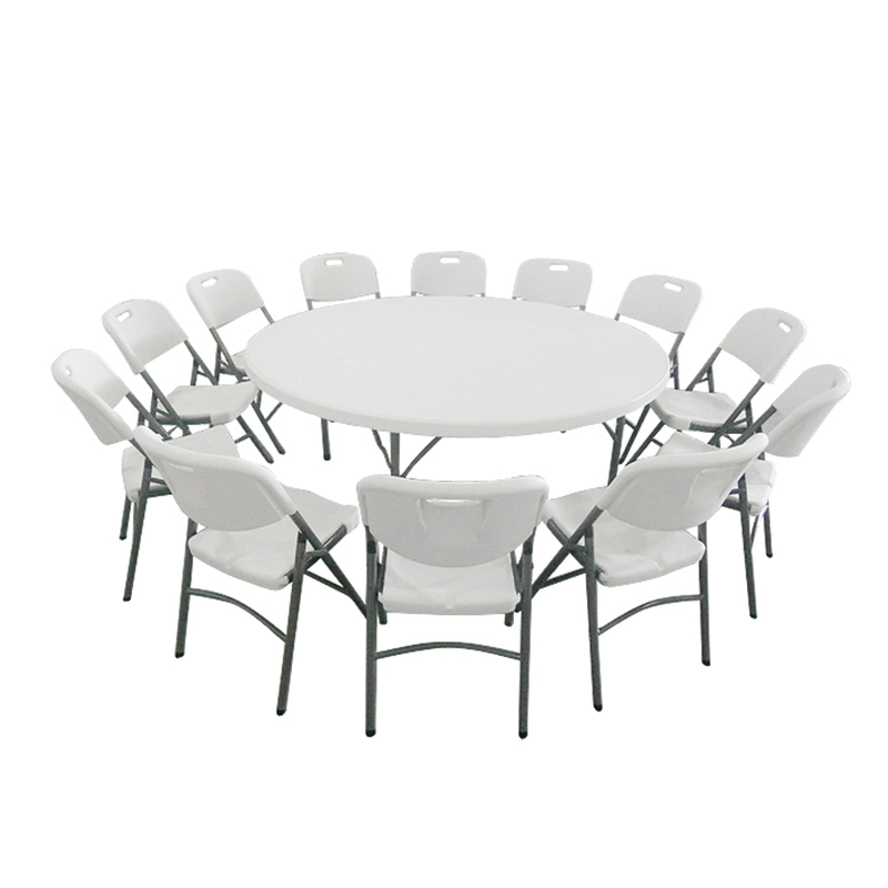 Portable Folding Plastic Round Table Wedding Party Event Outdoor Dining Table 1