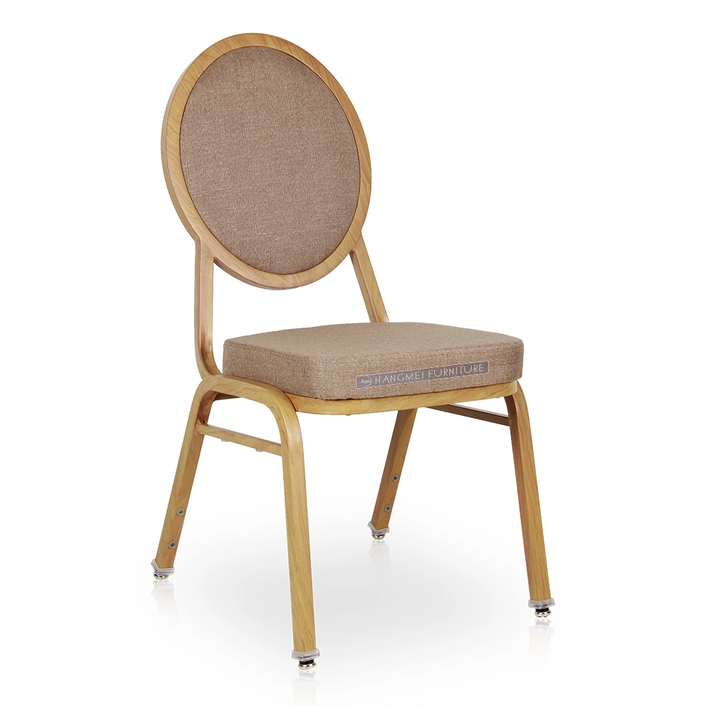 Wholesale Japanese Style Wood Grain Metal Frame Banquet Hall Dining Chair for Conference Commercial Hotel Indoor Use 1