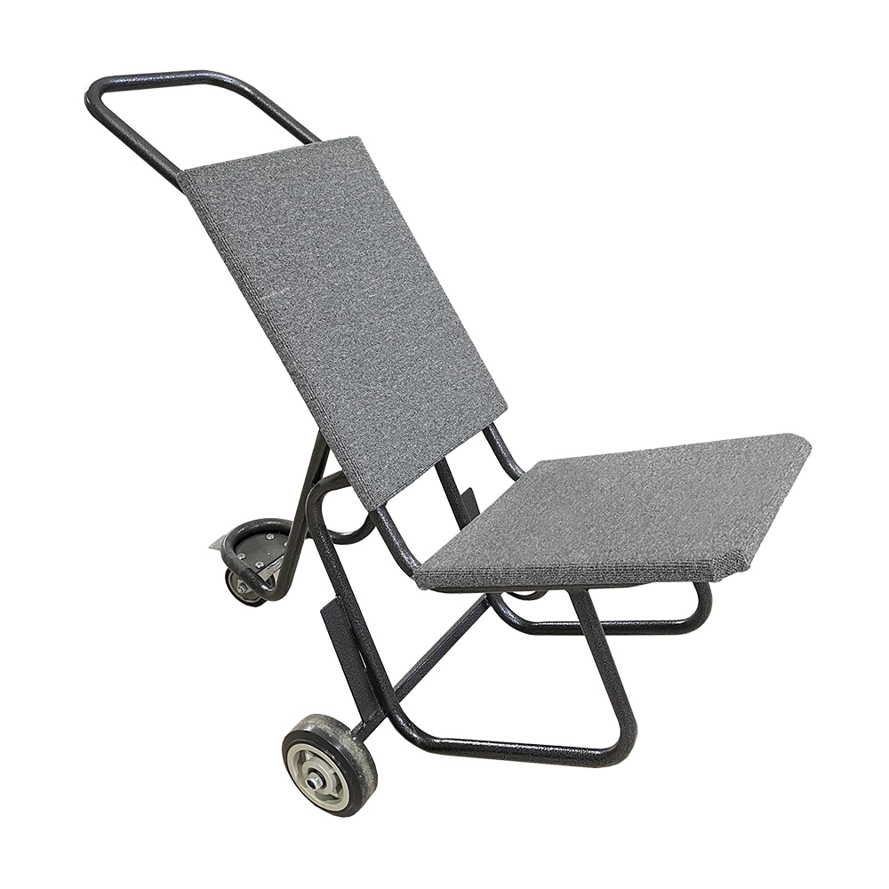 Metal Frame Banquet Hall Dining Chair Trolley with Wheels for Transportation 1