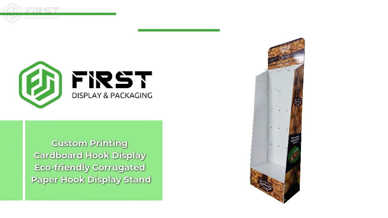Custom Printing Cardboard Hook Display Eco-friendly Corrugated Paper Hook Display Stand 1