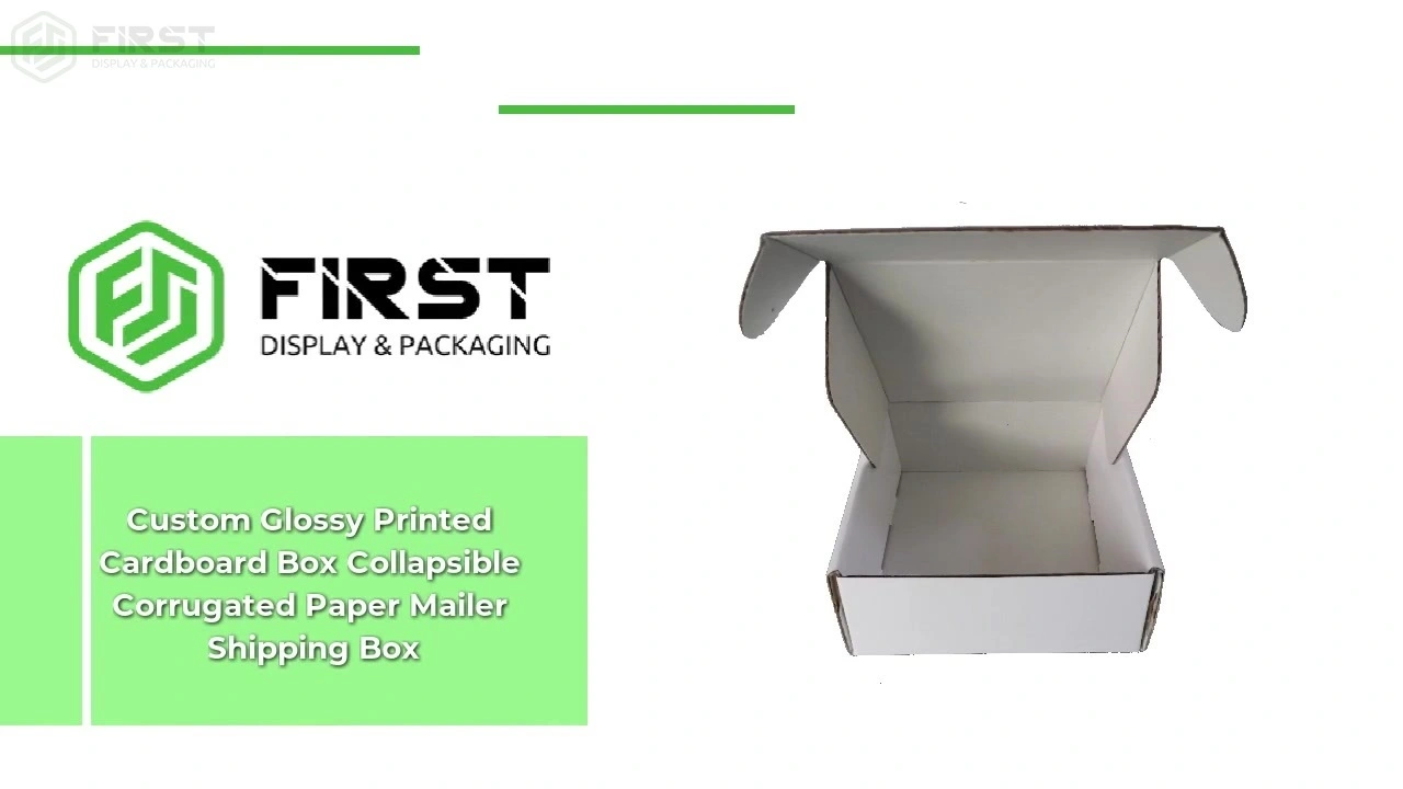 Custom Glossy Printed Cardboard Box Collapsible Corrugated Paper Mailer Shipping Box 1