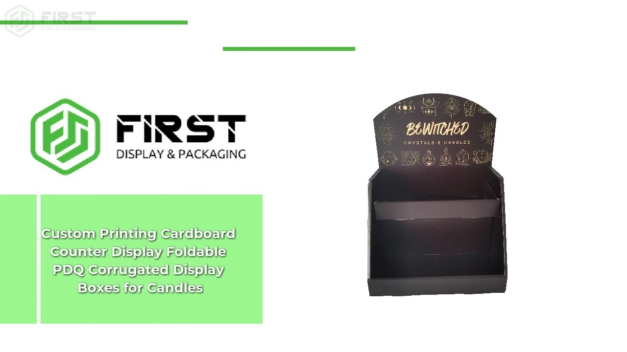 Custom Printing Cardboard Counter Display Foldable PDQ Corrugated Display Boxes for Candles 1
