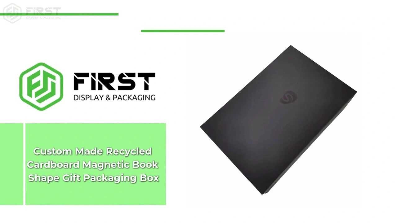 Custom Made Recycled Cardboard Magnetic Book Shape Gift Packaging Box 1