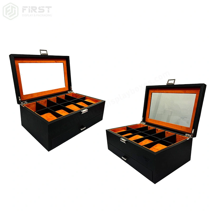 Premium Leather Drawer Gift Box Rigid Sliding Drawer Gift Packaging Box with Mirror 1