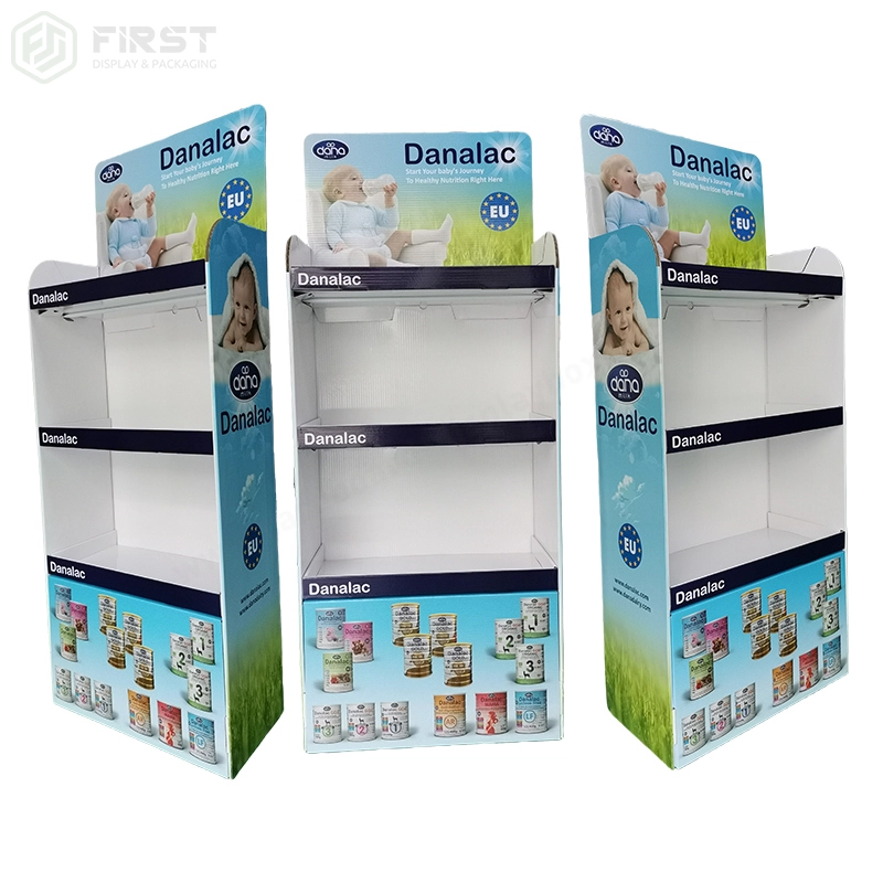 Custom Corrugated Cardboard Floor Display Stand for Baby Formula & Retail Products 1