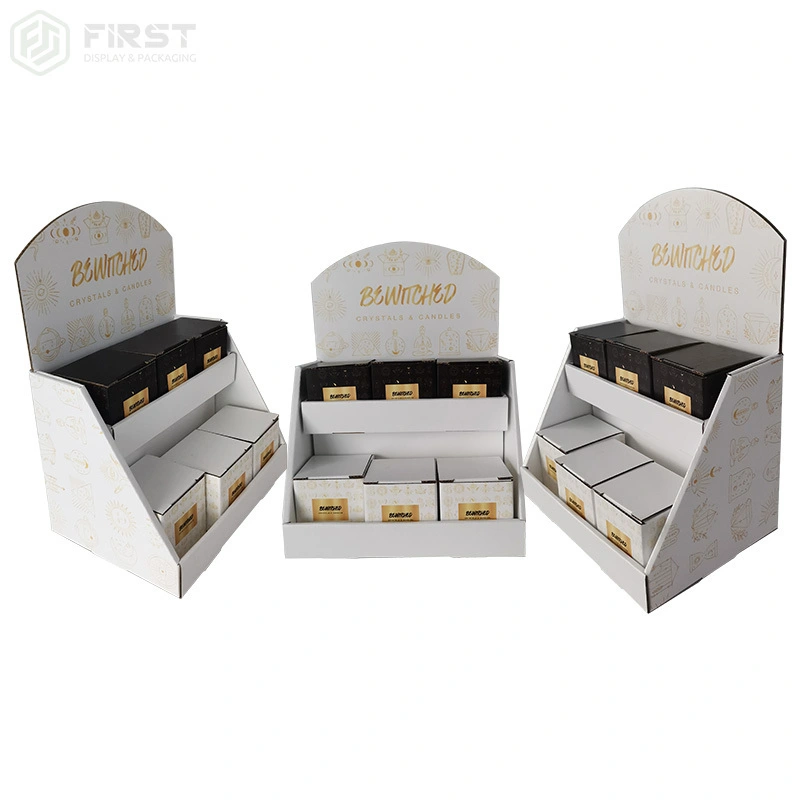 Custom Corrugated Cardboard Countertop Display Stand for Candles 1