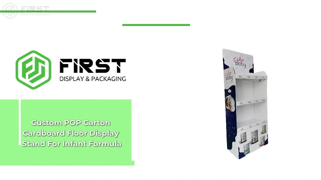 Custom POP Carton Cardboard Floor Display Stand for Infant Formula 1