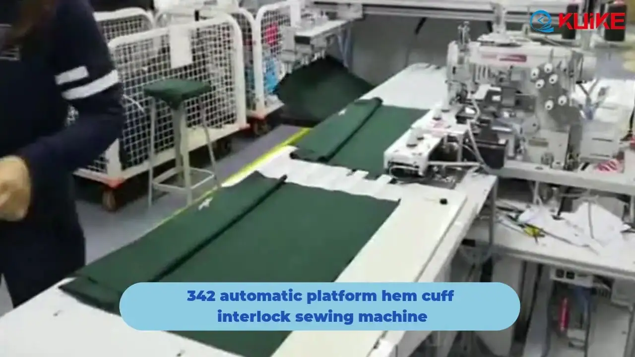 QK-342 Automatic platform hem cuff interlock sewing machine 1