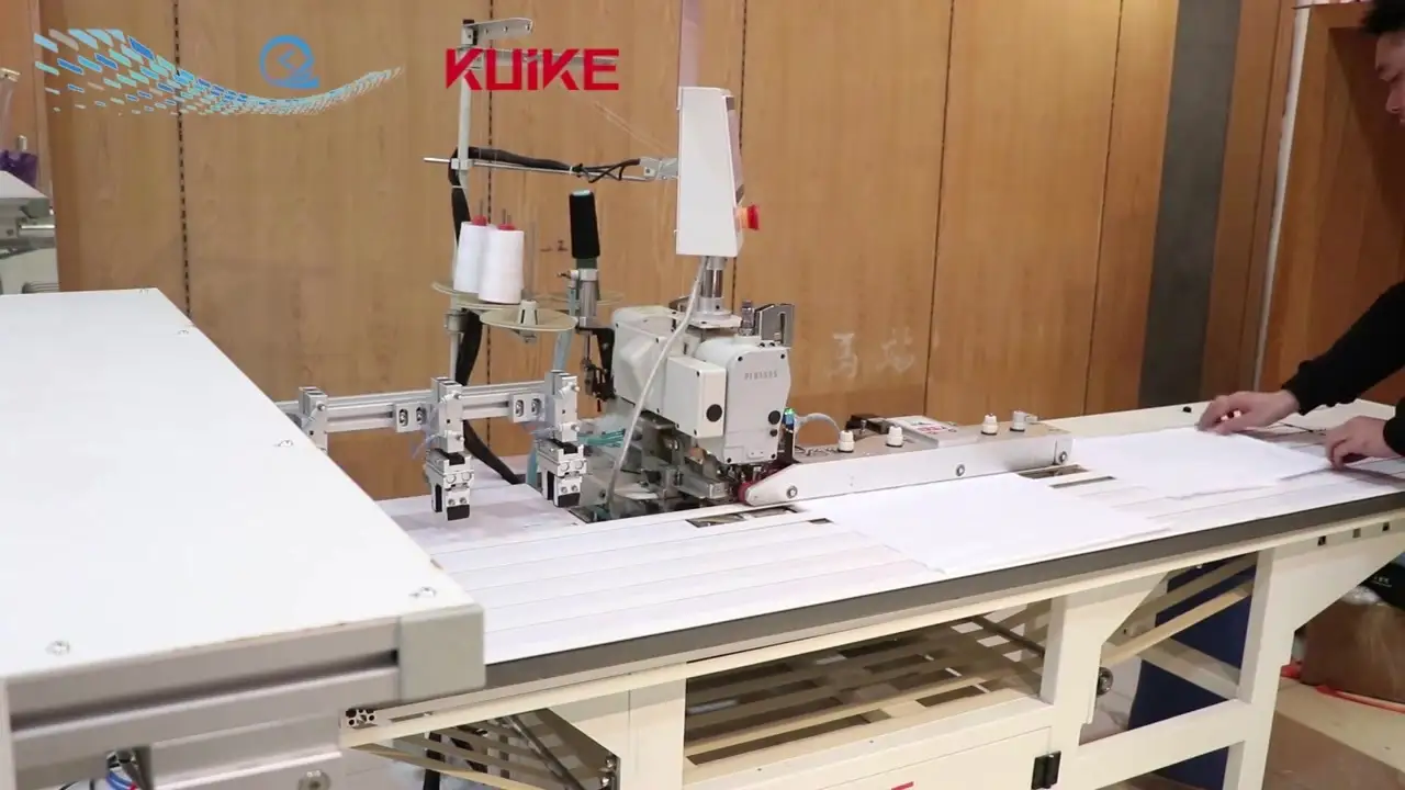 Автоматическая двухигольная машина для подрубки рукавов и низа QK-343 1