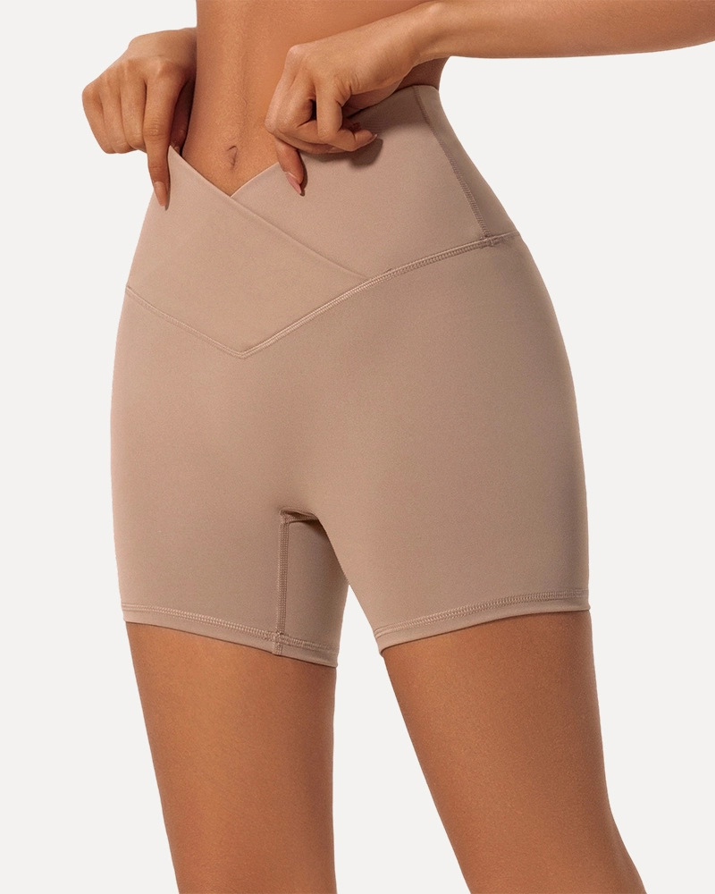 Custom Cross-Waist Design Yoga Sports Shorts For Women XTDK906 1