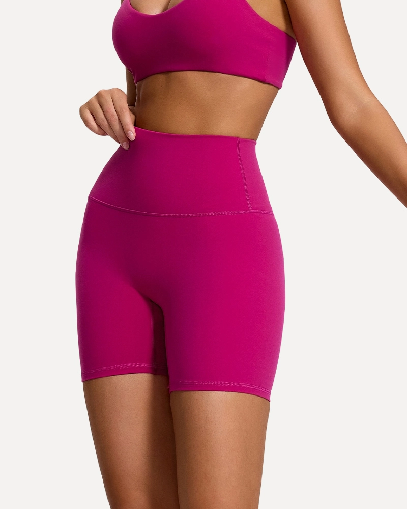 Wholesale Custom Super Soft Fabric Female High Waist Gym Tummy Control Women Fitness Shorts  XTDK7015 1