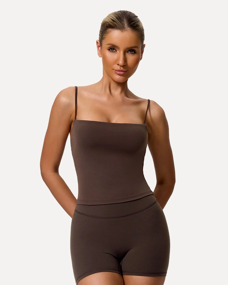 Factory Customization Women's Spaghetti Thin Straps Tank Top Padded Workout Top XTBX7194 1