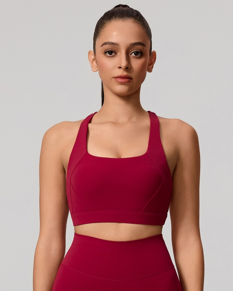 Women's Supportive Sports Bras Cross-Back Straps Running Fitness Style for Customization XTNY8518-2 1