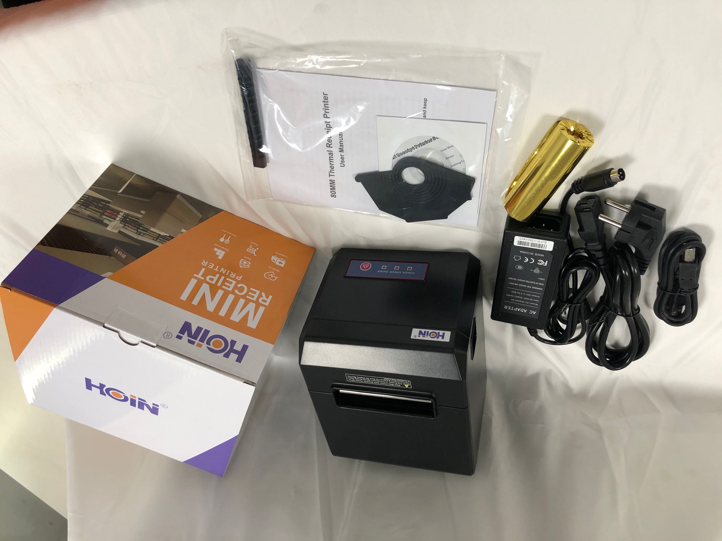 HOP-E801 USB+Bluetooth থার্মাল প্রিন্টার উচ্চ মানের 80mm ডেস্কটপ থার্মাল রসিদ প্রিন্টার 10