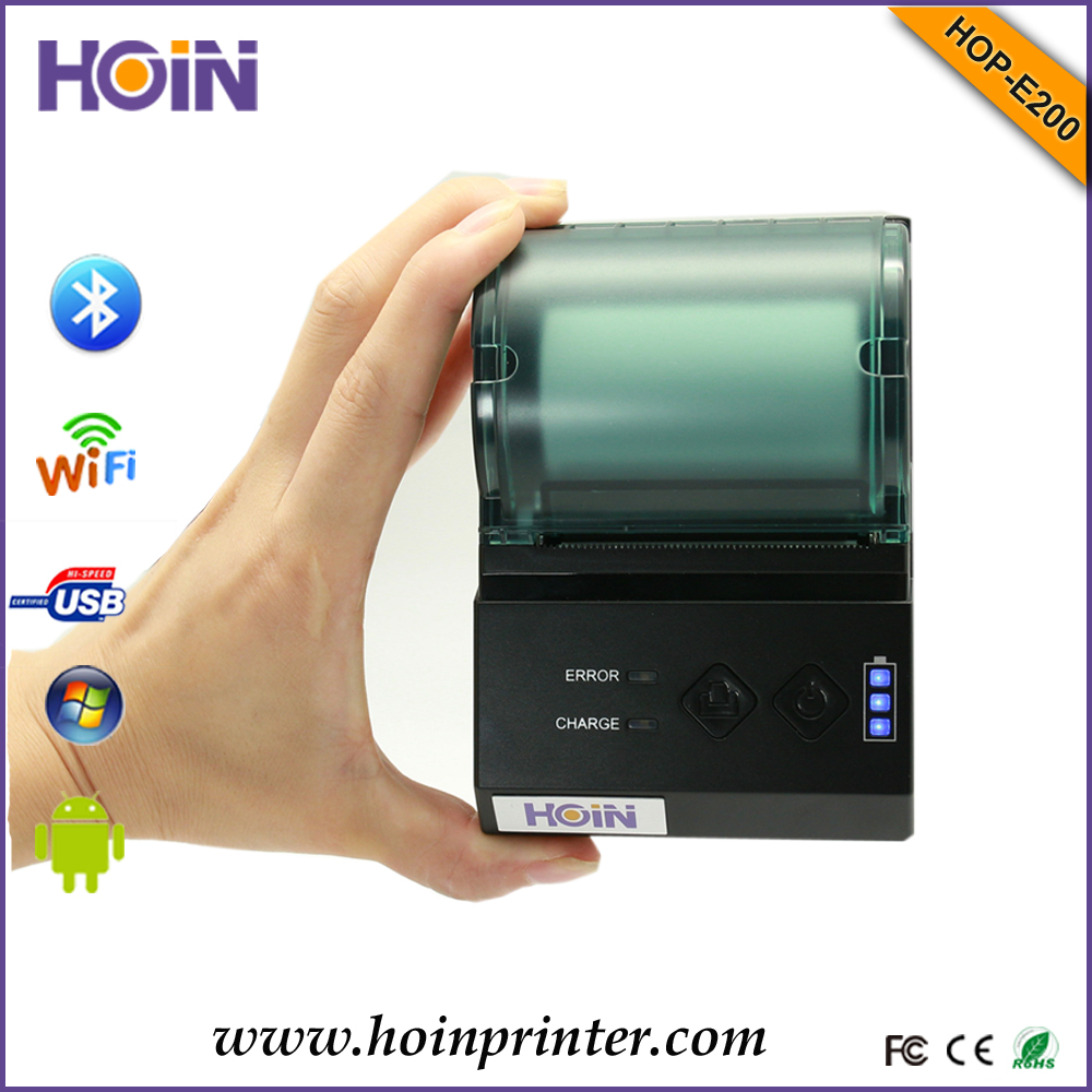 কারখানার সস্তা থার্মাল প্রিন্টার 58 মিমি মিনি পোর্টেবল মোবাইল USB BT WIFI POS লোগো বারকোডের জন্য বড় ব্যাটারি 2000mAh