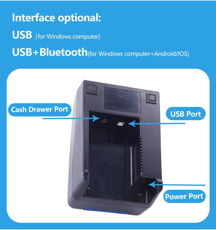  होइन एचओपी-एच58 यूएसबी थर्मल प्रिंटर 58 मिमी थर्मल पीओएस रसीद प्रिंटर काले और सफेद कारखाने से सस्ती कीमत ईएससी/पीओएस