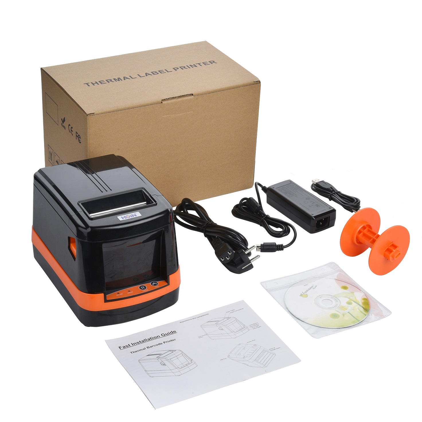 HOIN USB 3 ইঞ্চি থার্মাল লেবেল বারকোড ডেস্কটপ প্রিন্টার