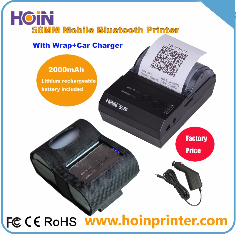 HOIN - কারখানা থেকে কোনও MOQ নেই, অ্যান্ড্রয়েডের জন্য 58 মিমি পোর্টেবল বিটি মিনি থার্মাল প্রিন্টার 58 মিমি পোর্টেবল থার্মাল প্রিন্টার 8