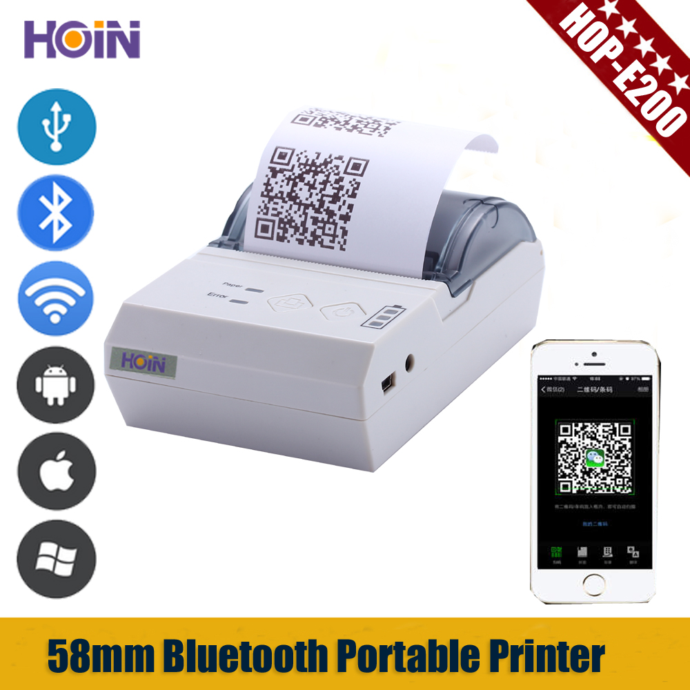 HOIN - কারখানা থেকে কোনও MOQ নেই, অ্যান্ড্রয়েডের জন্য 58 মিমি পোর্টেবল বিটি মিনি থার্মাল প্রিন্টার 58 মিমি পোর্টেবল থার্মাল প্রিন্টার 9