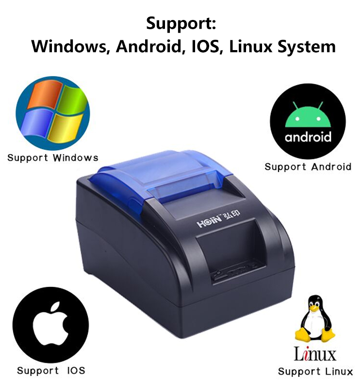  Nouvelle mini-imprimante portable thermique Hoin 58 mm, prix abordable, pour magasins OEM ODM et imprimantes thermiques bancaires