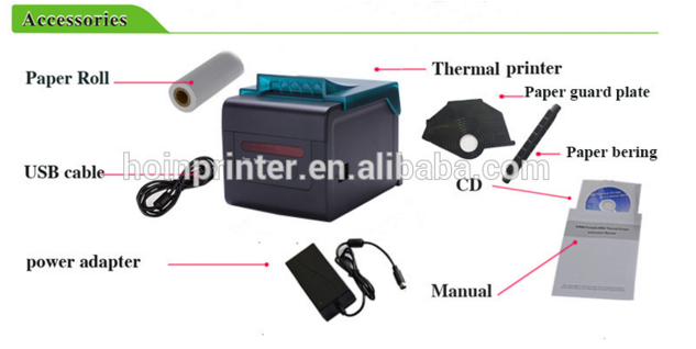  HOIN H801 অটো কাটার 80mm POS থার্মাল রসিদ প্রিন্টার 300mm হাই স্পিড থার্মাল প্রিন্টিং