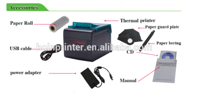  HOIN H801 অটো কাটার 80mm POS থার্মাল রসিদ প্রিন্টার 300mm হাই স্পিড থার্মাল প্রিন্টিং