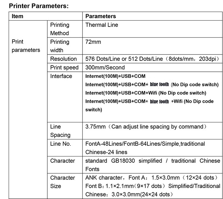  HOIN H801 অটো কাটার 80mm POS থার্মাল রসিদ প্রিন্টার 300mm হাই স্পিড থার্মাল প্রিন্টিং