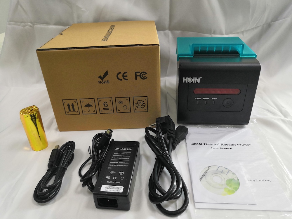  HOIN H801 অটো কাটার 80mm POS থার্মাল রসিদ প্রিন্টার 300mm হাই স্পিড থার্মাল প্রিন্টিং