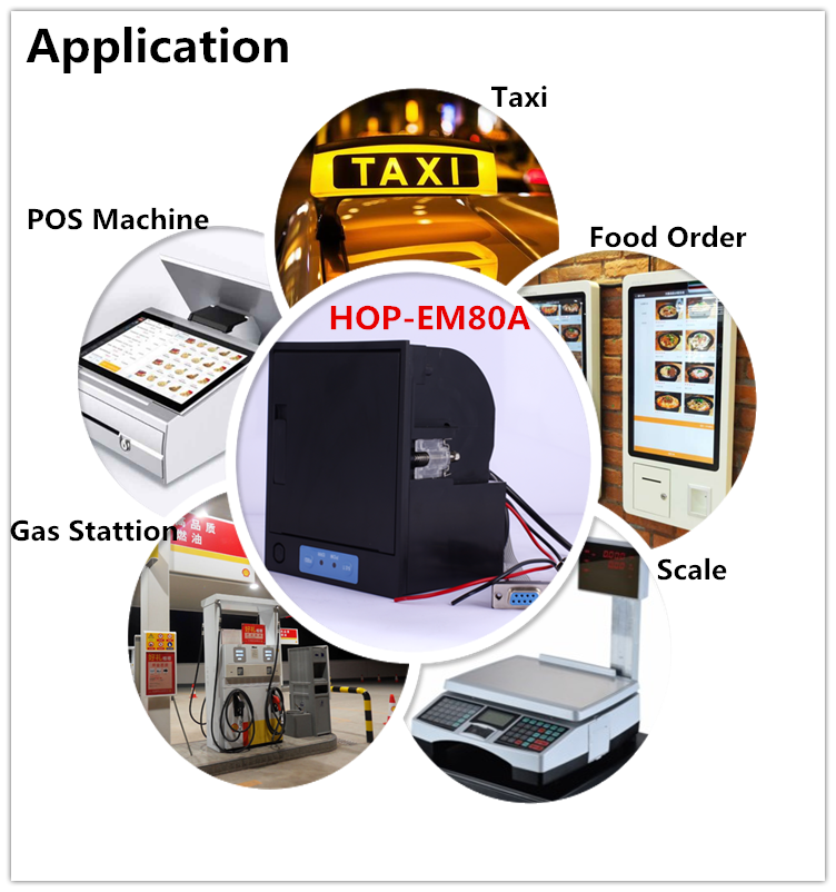 HOIN - Handheld thermal panel 3 inch Kiosk printer Over 100km printing HOP-EM80A Panel Embedded Printer 12