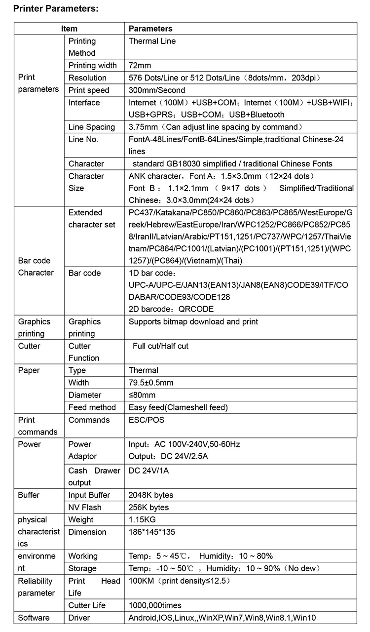  ৮০ মিমি অটো কাটার থার্মাল রসিদ প্রিন্টার HOP E801 সাপোর্ট উইন অ্যান্ড্রয়েড আইওএস লিনাক্স