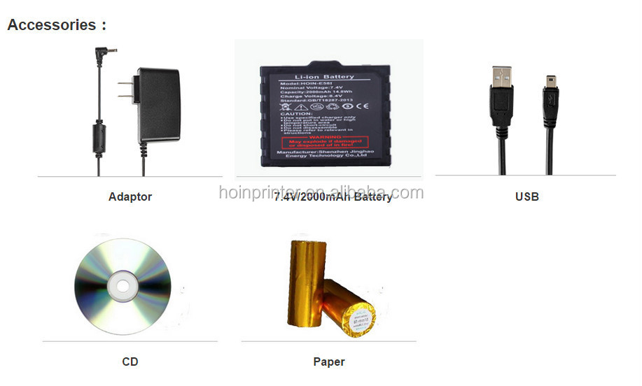 HOIN - ৫৮ মিমি মিনি ইউএসবি+বিটি পোর্টেবল থার্মাল প্রিন্টার অ্যান্ড্রয়েড ৫৮ মিমি পোর্টেবল থার্মাল প্রিন্টার সহ 13