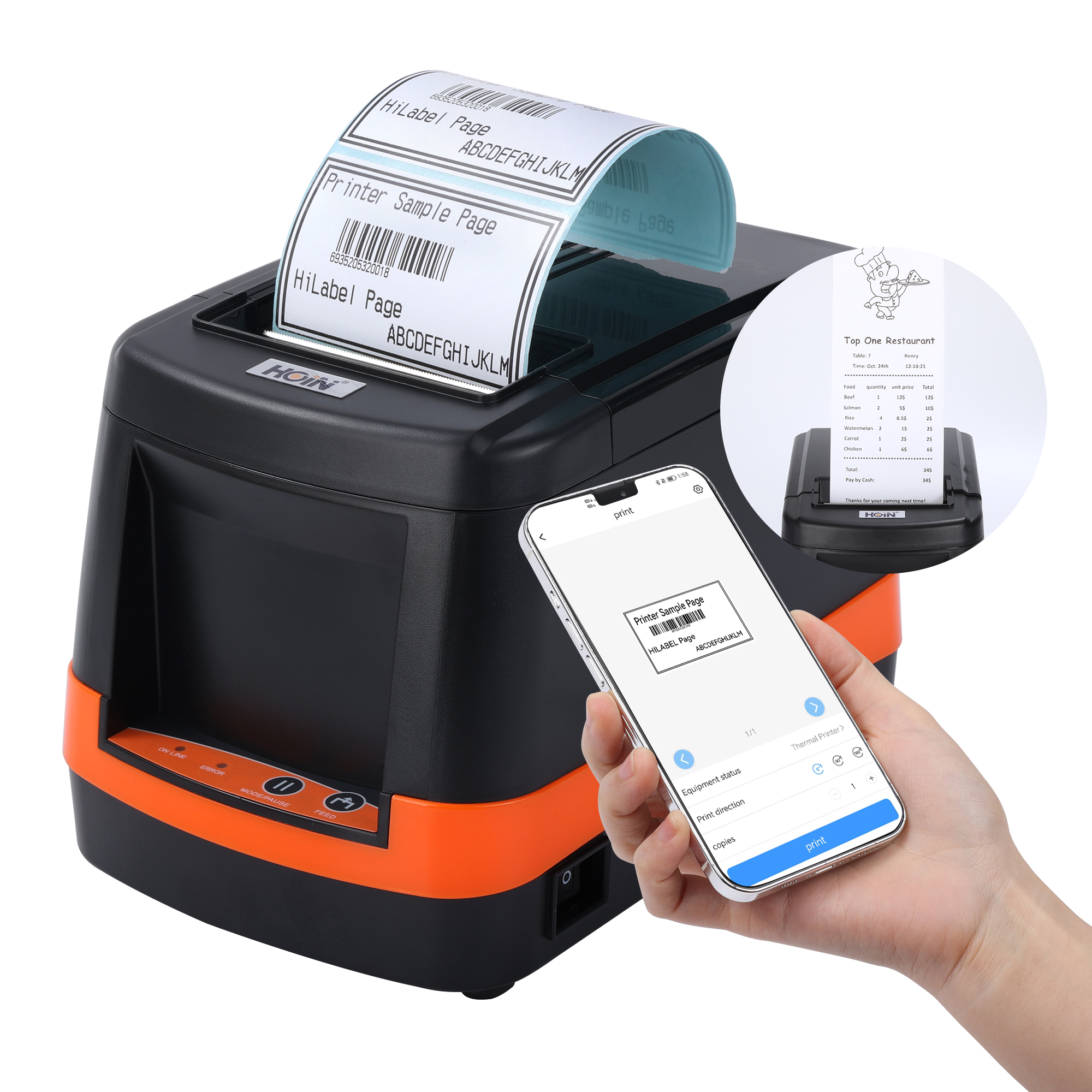 Imprimante thermique d'étiquettes d'expédition 4x6 à prix de gros | HOIN 10